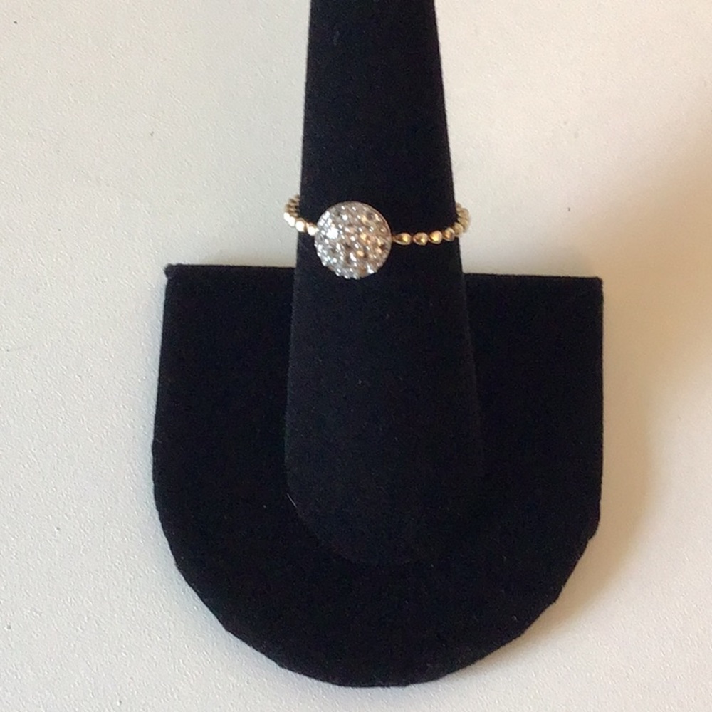Gold Sterling Silver White Topaz Ring